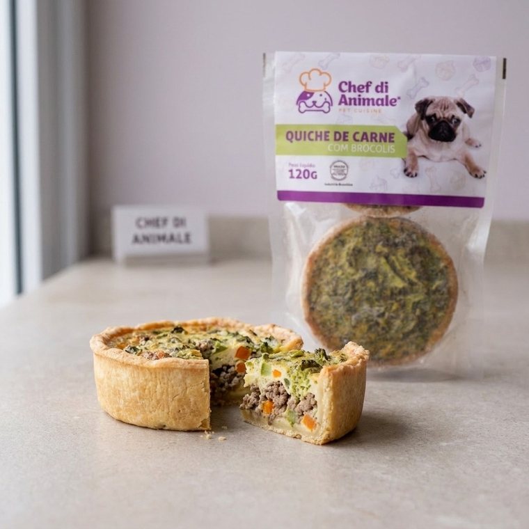 Quiche de carne com brócolis para pets, 120 g