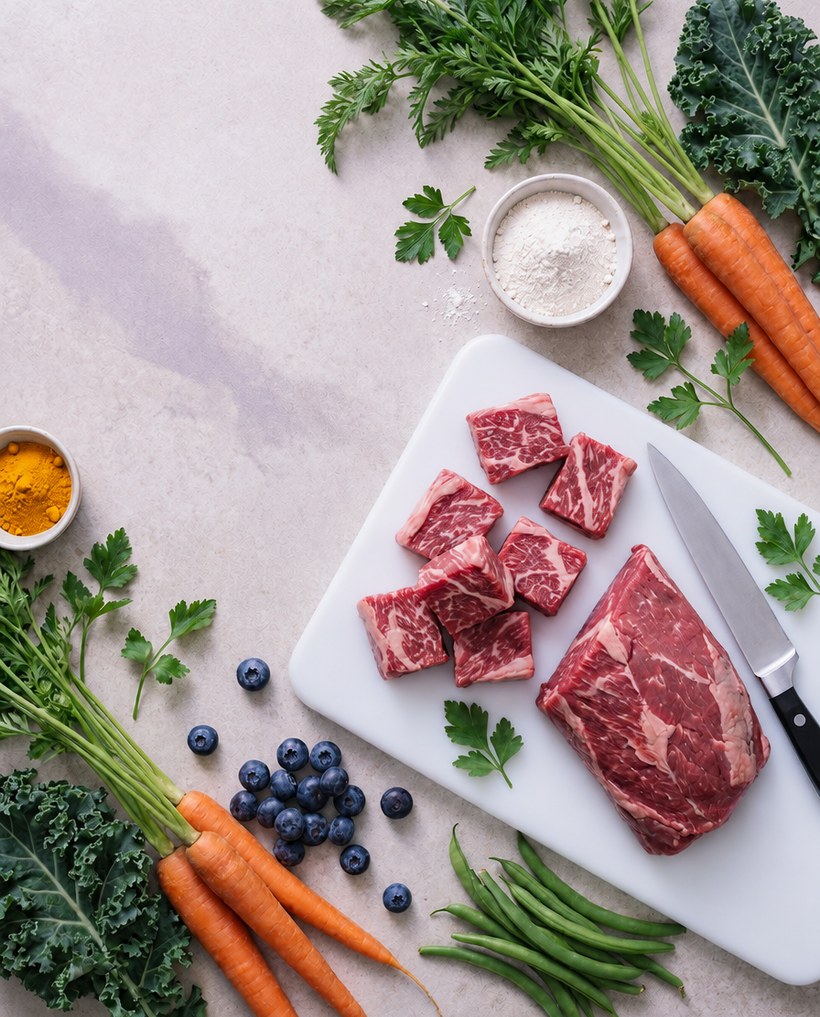 Ingredientes integrais, pesados antes de ir ao forno