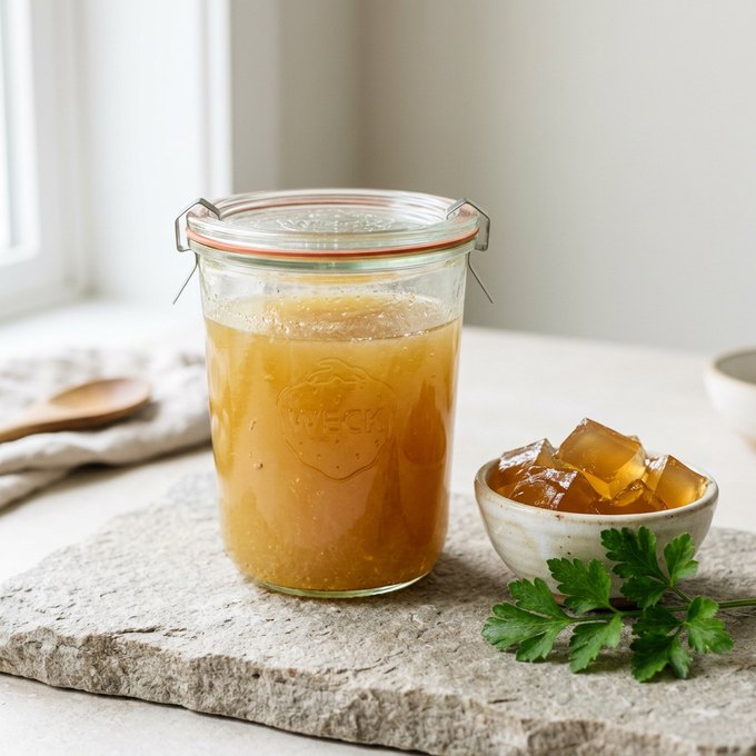 Caldo de ossos e super alimentos funcionais